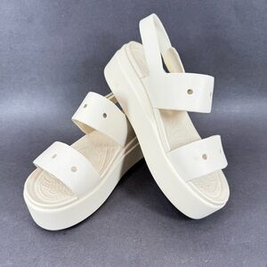 NWOT CROCS Literide Ivory Double Strap Sandals Size 7W